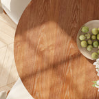 Mira Red Walnut Solid Wood Pedestal Round Dining Table - image 25