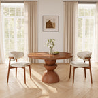 Mira Red Walnut Solid Wood Pedestal Round Dining Table - image 20