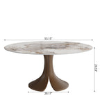 Calyx Dark Walnut Solid Wood Pedestal Round Dining Table  - image 25