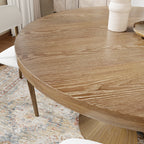 Calyx Dark Walnut Solid Wood Pedestal Round Dining Table  - image 5