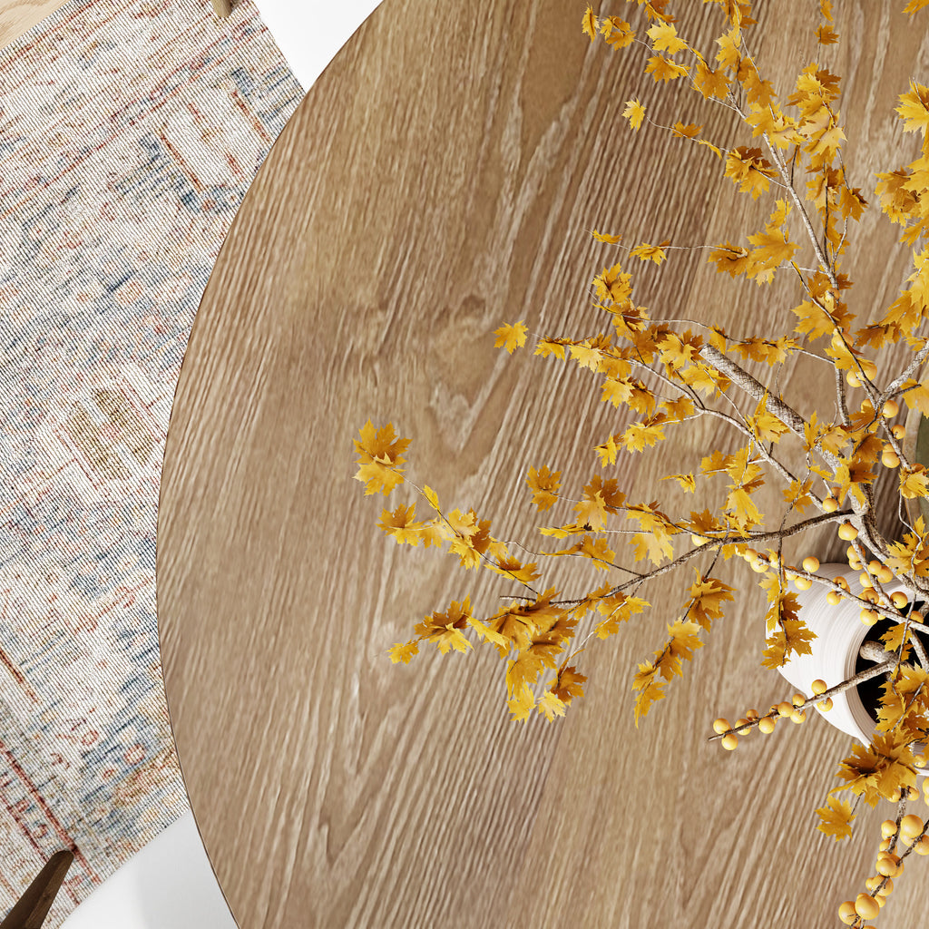 Calyx Dark Walnut Solid Wood Pedestal Round Dining Table  - image 9