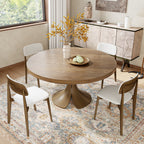 Calyx Dark Walnut Solid Wood Pedestal Round Dining Table  - image 8
