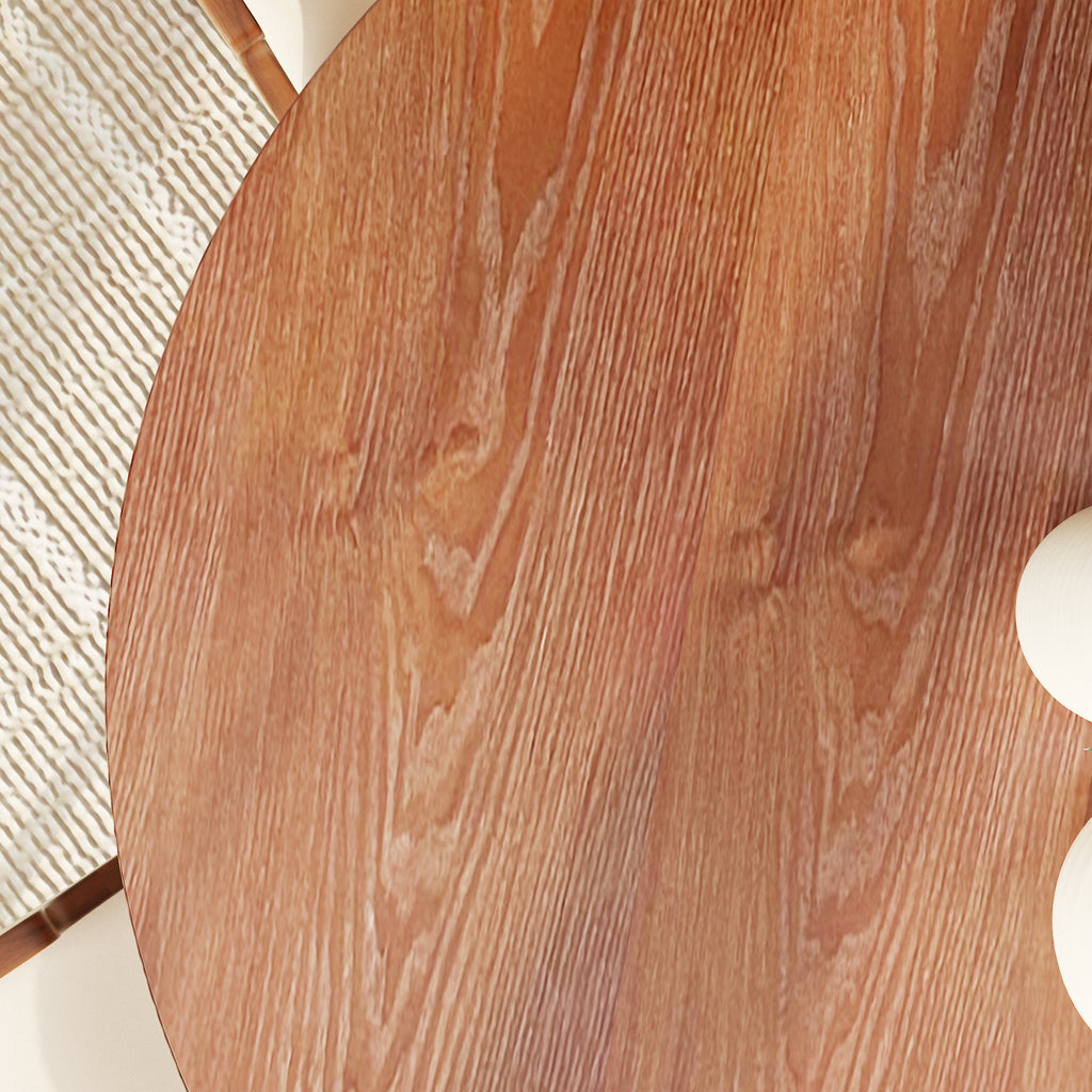 Calyx Red Walnut Solid Wood Pedestal Round Dining Table  - image 27