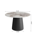 Calen Black Solid Wood Pedestal Round Dining Table  - image 18