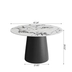 Calen Black Solid Wood Pedestal Round Dining Table  - image 29