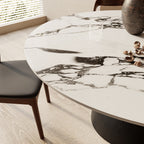 Calen Black Solid Wood Pedestal Round Dining Table  - image 24