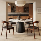 Calen Black Solid Wood Pedestal Round Dining Table  - image 25