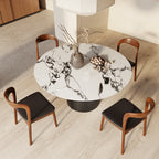 Calen Black Solid Wood Pedestal Round Dining Table  - image 26