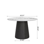 Calen Black Solid Wood Pedestal Round Dining Table  - image 28