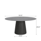 Calen Black Solid Wood Pedestal Round Dining Table  - image 40