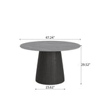 Calen Black Solid Wood Pedestal Round Dining Table  - image 39