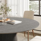 Calen Black Solid Wood Pedestal Round Dining Table  - image 42