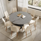 Calen Black Solid Wood Pedestal Round Dining Table  - image 38