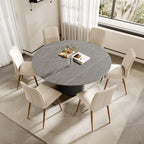 Calen Black Solid Wood Pedestal Round Dining Table  - image 37