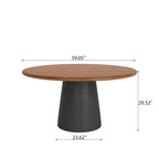 Calen Black Solid Wood Pedestal Round Dining Table  - image 50