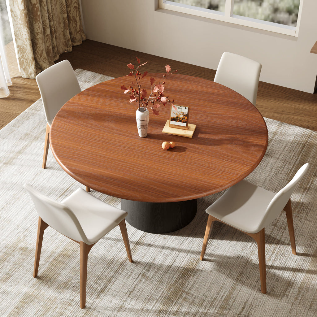 Calen Black Solid Wood Pedestal Round Dining Table  - image 46