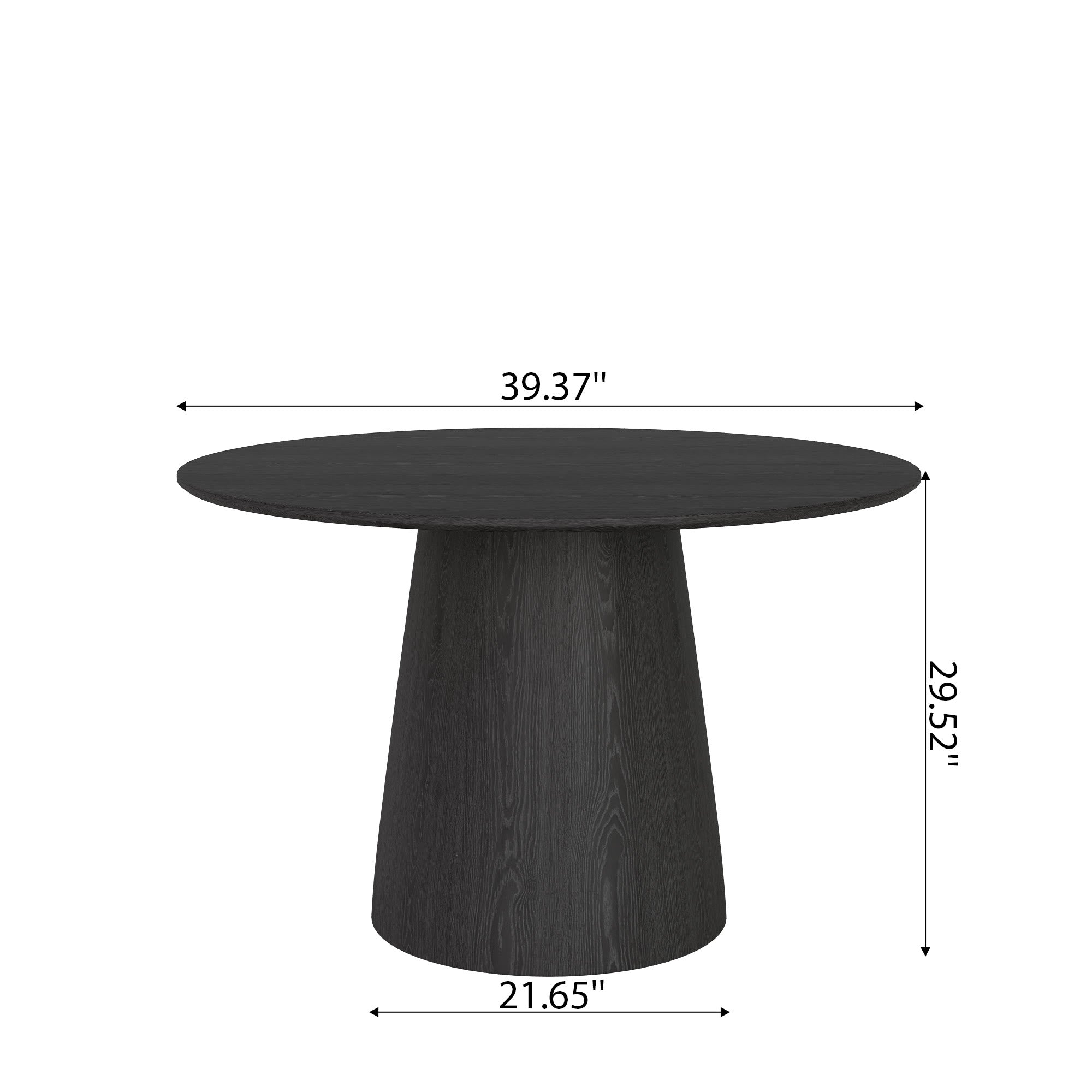 Calen Black Solid Wood Pedestal Round Dining Table  - image 47