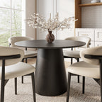 Calen Black Solid Wood Pedestal Round Dining Table  - image 59