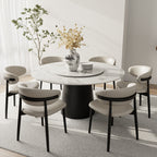 Calen Black Solid Wood Pedestal Round Dining Table With Lazy Susan - image 4
