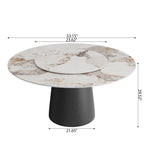 Calen Black Solid Wood Pedestal Round Dining Table With Lazy Susan - image 13