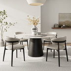 Calen Black Solid Wood Pedestal Round Dining Table With Lazy Susan - image 11