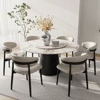 Calen Black Solid Wood Pedestal Round Dining Table With Lazy Susan - image 12