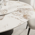 Calen Black Solid Wood Pedestal Round Dining Table With Lazy Susan - image 10