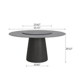 Calen Black Solid Wood Pedestal Round Dining Table With Lazy Susan - image 21