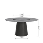 Calen Black Solid Wood Pedestal Round Dining Table With Lazy Susan - image 22