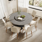 Calen Black Solid Wood Pedestal Round Dining Table With Lazy Susan - image 20