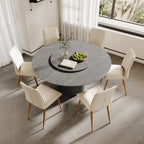 Calen Black Solid Wood Pedestal Round Dining Table With Lazy Susan - image 19