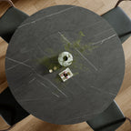 Calen Black Solid Wood Pedestal Round Dining Table With Lazy Susan - image 47