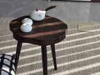 Carbonized Solid Ginkgo Wood Tripod Side Table - image 4