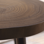Carbonized Solid Ginkgo Wood Tripod Side Table - image 1