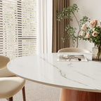 Calen Walnut Solid Wood Pedestal Round Dining Table  - image 1
