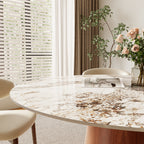 Calen Walnut Solid Wood Pedestal Round Dining Table  - image 10