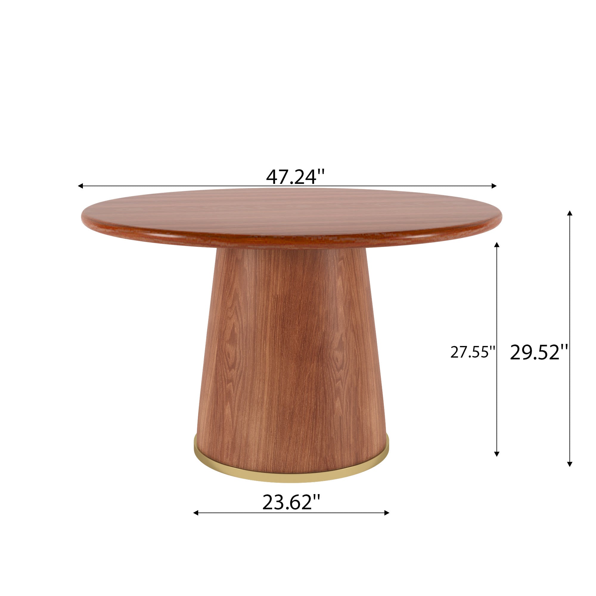 Calen Walnut Solid Wood Pedestal Round Dining Table  - image 22