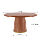 Calen Walnut Solid Wood Pedestal Round Dining Table  - image 23