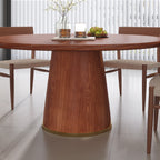 Calen Walnut Solid Wood Pedestal Round Dining Table  - image 19