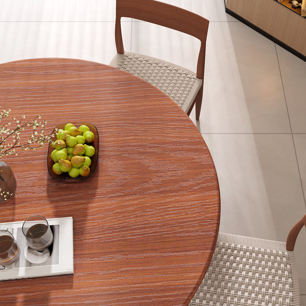 Calen Walnut Solid Wood Pedestal Round Dining Table  - image 25