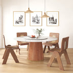 Calen Walnut Solid Wood Pedestal Round Dining Table With Lazy Susan - image 3