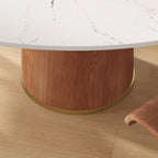 Calen Walnut Solid Wood Pedestal Round Dining Table With Lazy Susan - image 10