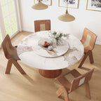 Calen Walnut Solid Wood Pedestal Round Dining Table With Lazy Susan - image 12