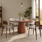 Calen Walnut Solid Wood Pedestal Round Dining Table With Lazy Susan - image 19