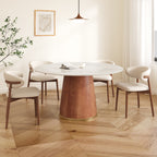 Calen Walnut Solid Wood Pedestal Round Dining Table With Lazy Susan - image 34