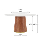 Calen Walnut Solid Wood Pedestal Round Dining Table With Lazy Susan - image 37
