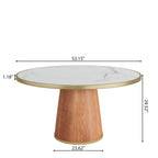 Calen Walnut Solid Wood Pedestal Round Dining Table  - image 55