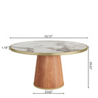 Calen Walnut Solid Wood Pedestal Round Dining Table  - image 62