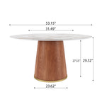 Calen Walnut Solid Wood Pedestal Round Dining Table With Lazy Susan - image 44