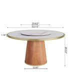 Calen Walnut Solid Wood Pedestal Round Dining Table With Lazy Susan - image 51